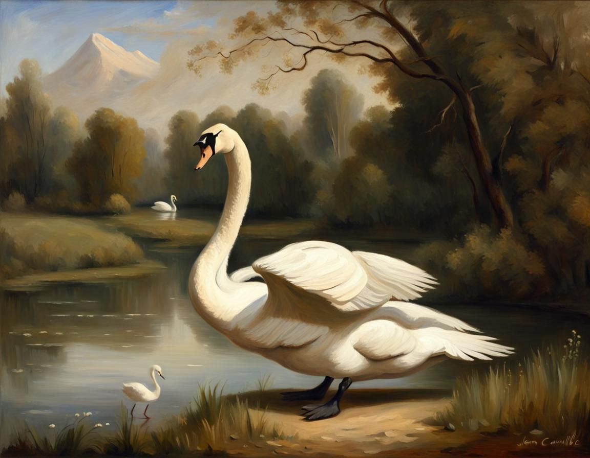 Corot-style painting of The Swan