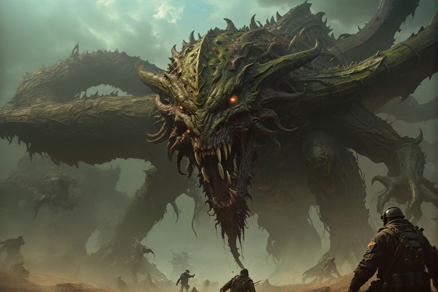 Dark Post-Apocalyptic World with Lovecraftian Monsters