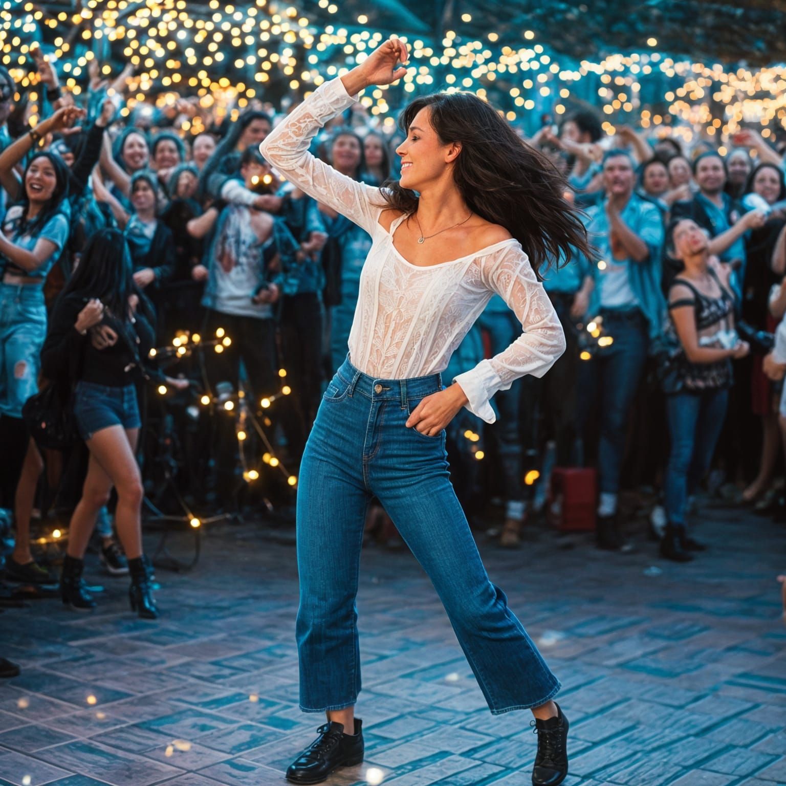 Latina Festival Dancer in Hyper-Realistic Style