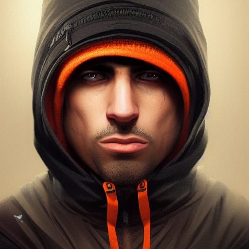 Hyperdetailed Robber in Ski Mask Concept Art
