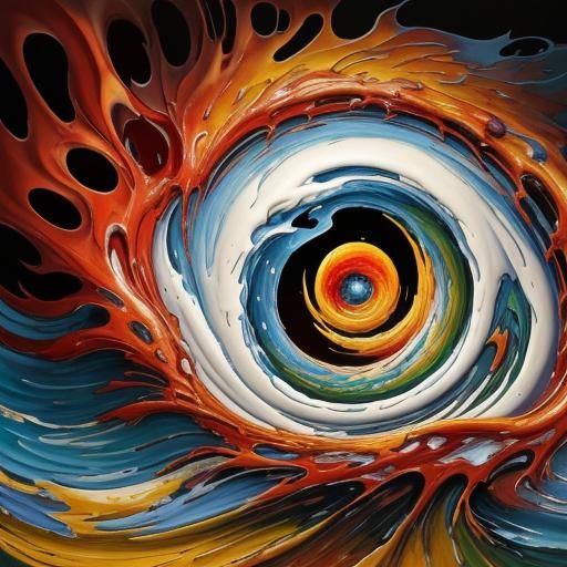 Monster Wave: Abstract Expressionist Oil Painting