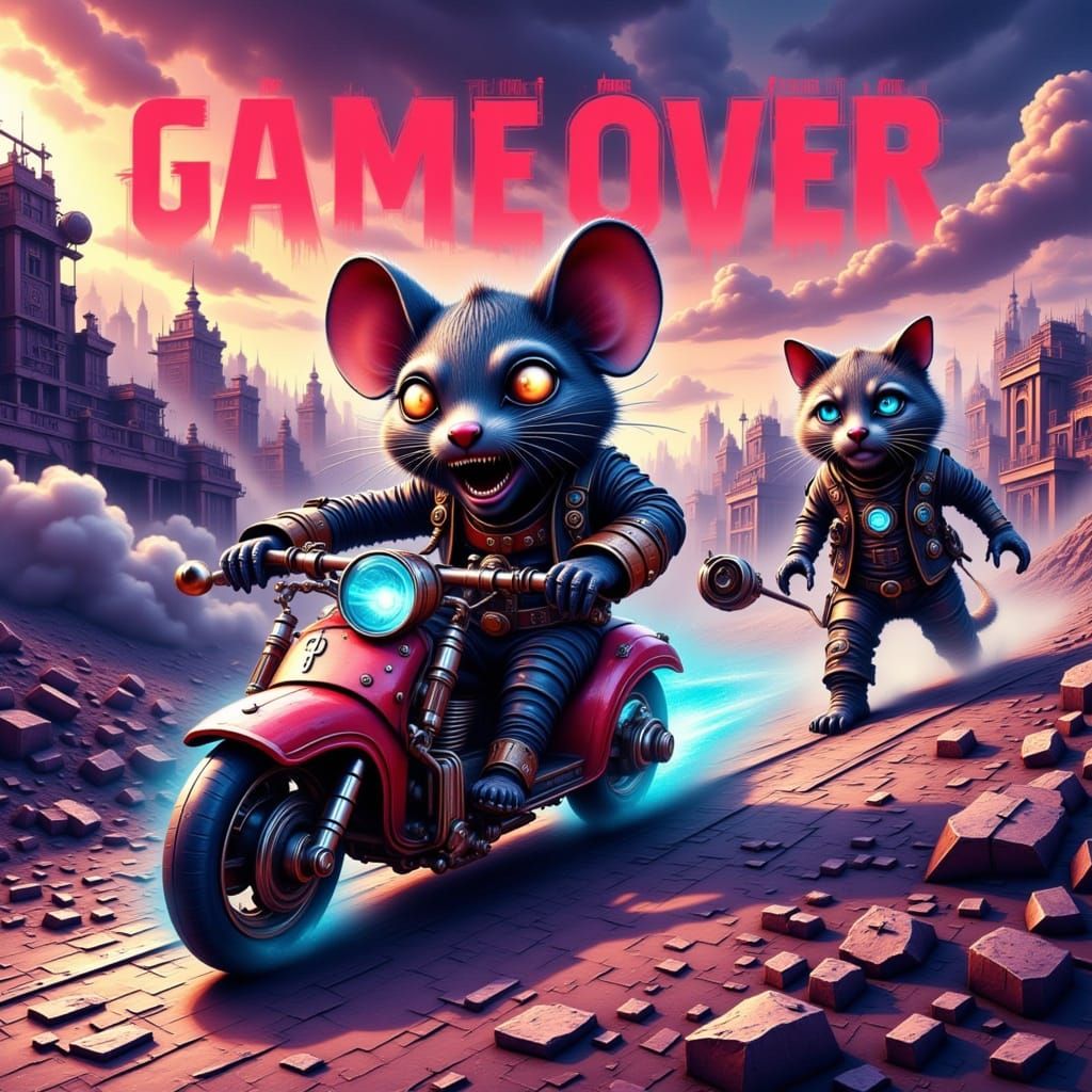 A flustered vaporwave dieselpunk <lora:Dieselpunk Flux:1.0> ...