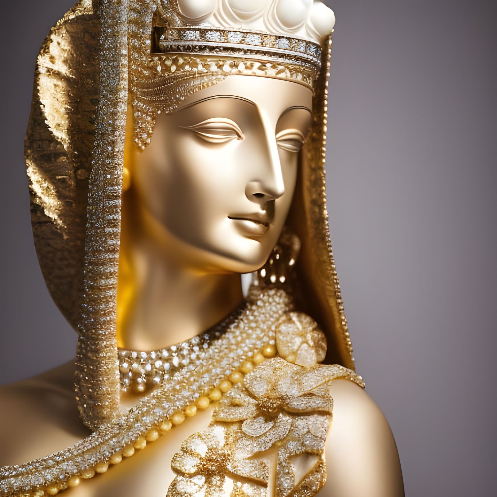 Photorealistic Marble Statue of a Beautiful Woman