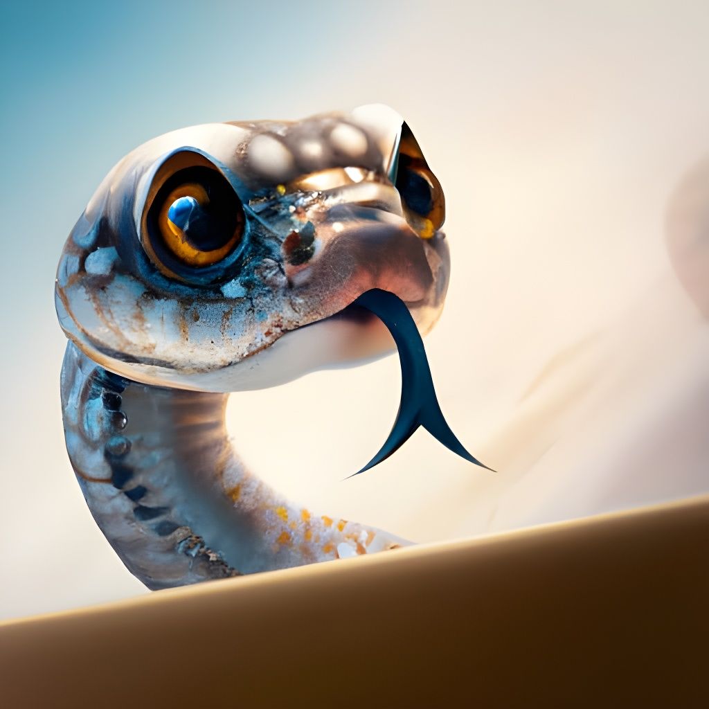 Cute Baby Snake Portrait in Pixar Disney Style