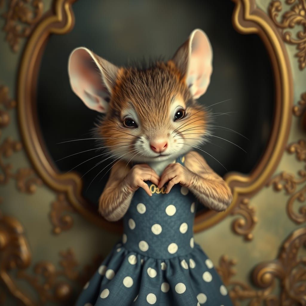 Mouse Pin-Up in Hyperrealistic Vintage Style