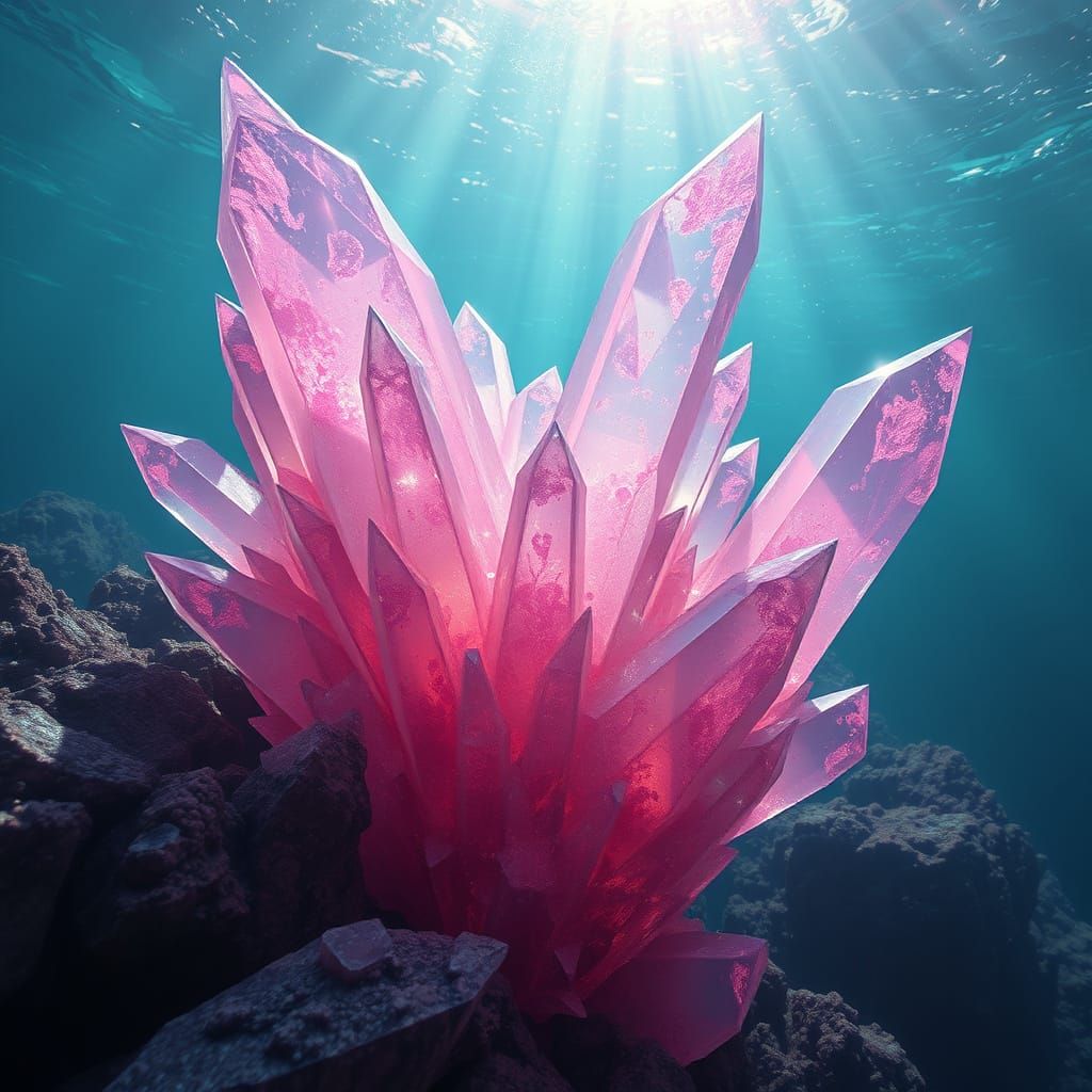 Submerged Crystal Formation with Refracted Light