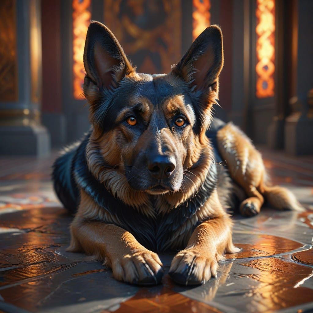 German Shepherd Dog in Intimate Portrait