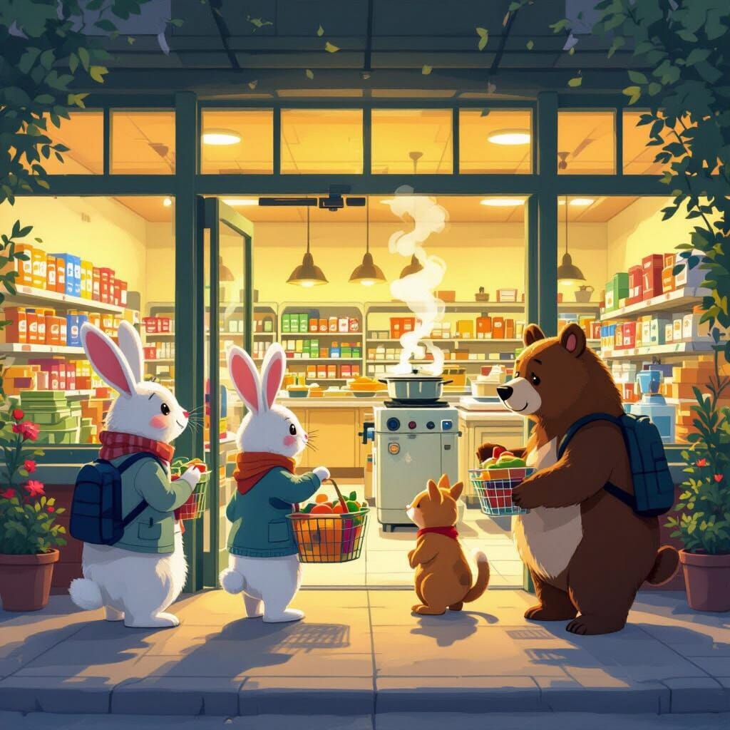 Animals Shop for Groceries While Robots Cook Dinner