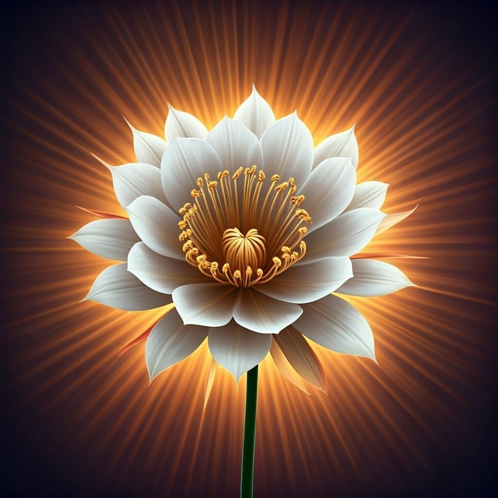 Radiant Moonflower in Dreamlike 3D Rendering