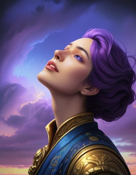 Ethereal Woman in Surreal Oil Painting