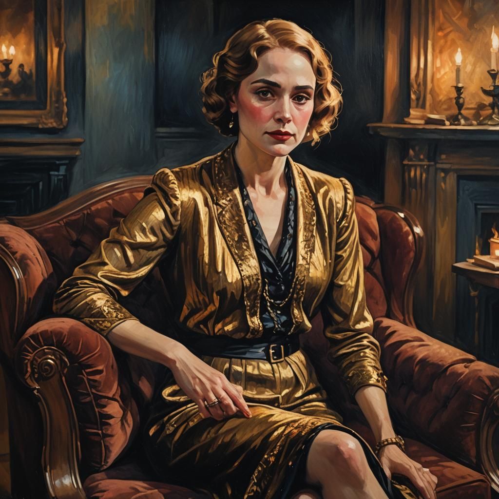 Cinematic Portrait in Oil Painting Style