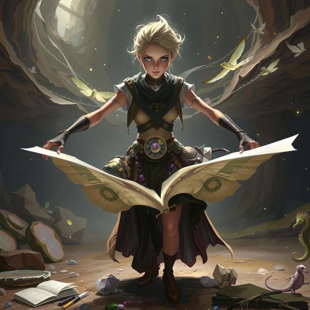 Treasure Cavern with Iridescent Gems and RPG Loot