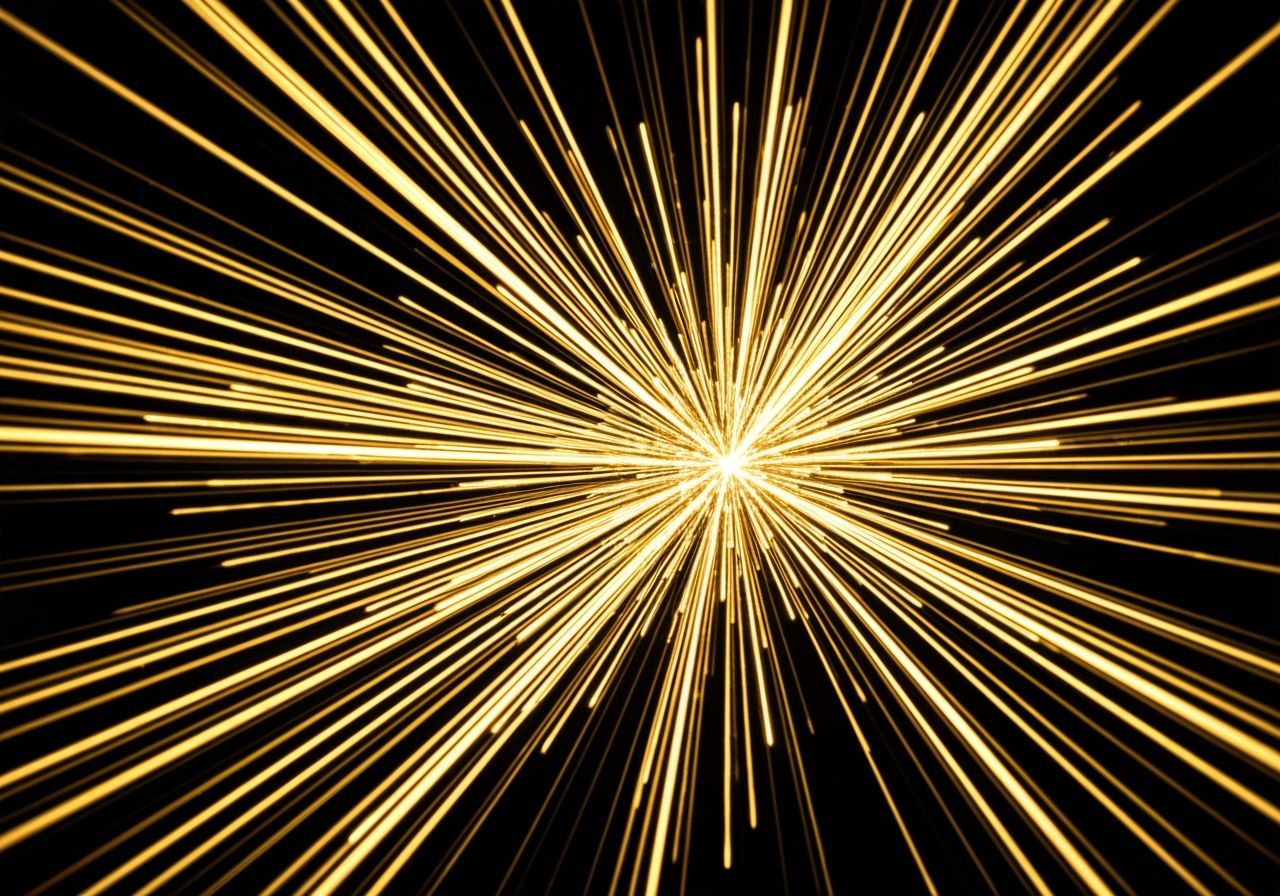 Dynamic Golden Light Streaks on Black