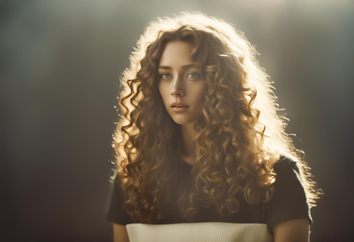 Young Woman in Recording Studio: Cinematic Film Still