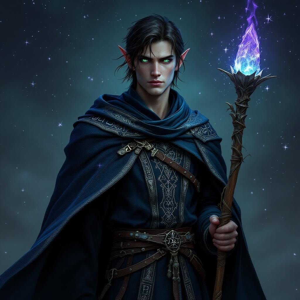 High Elf Wizard Portrait in D&D Fantasy Art