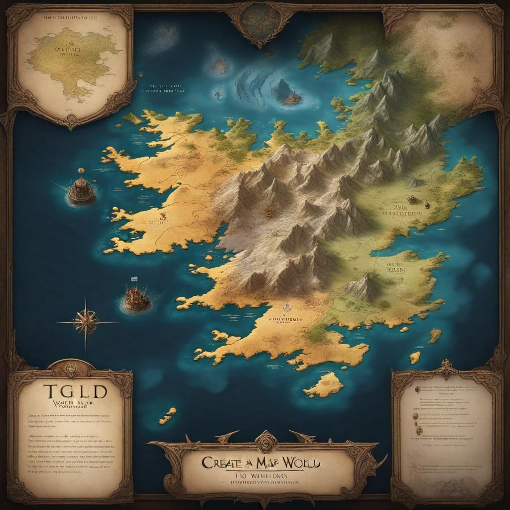 Game of Thrones Inspired World Map in Realistic Digital Art