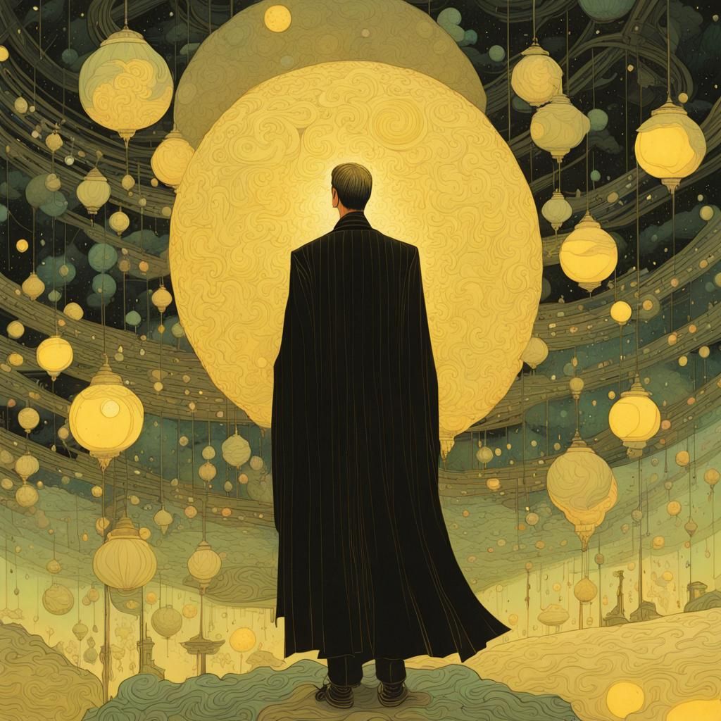 Man with Enchanting Orbs in Fantasy Art Style