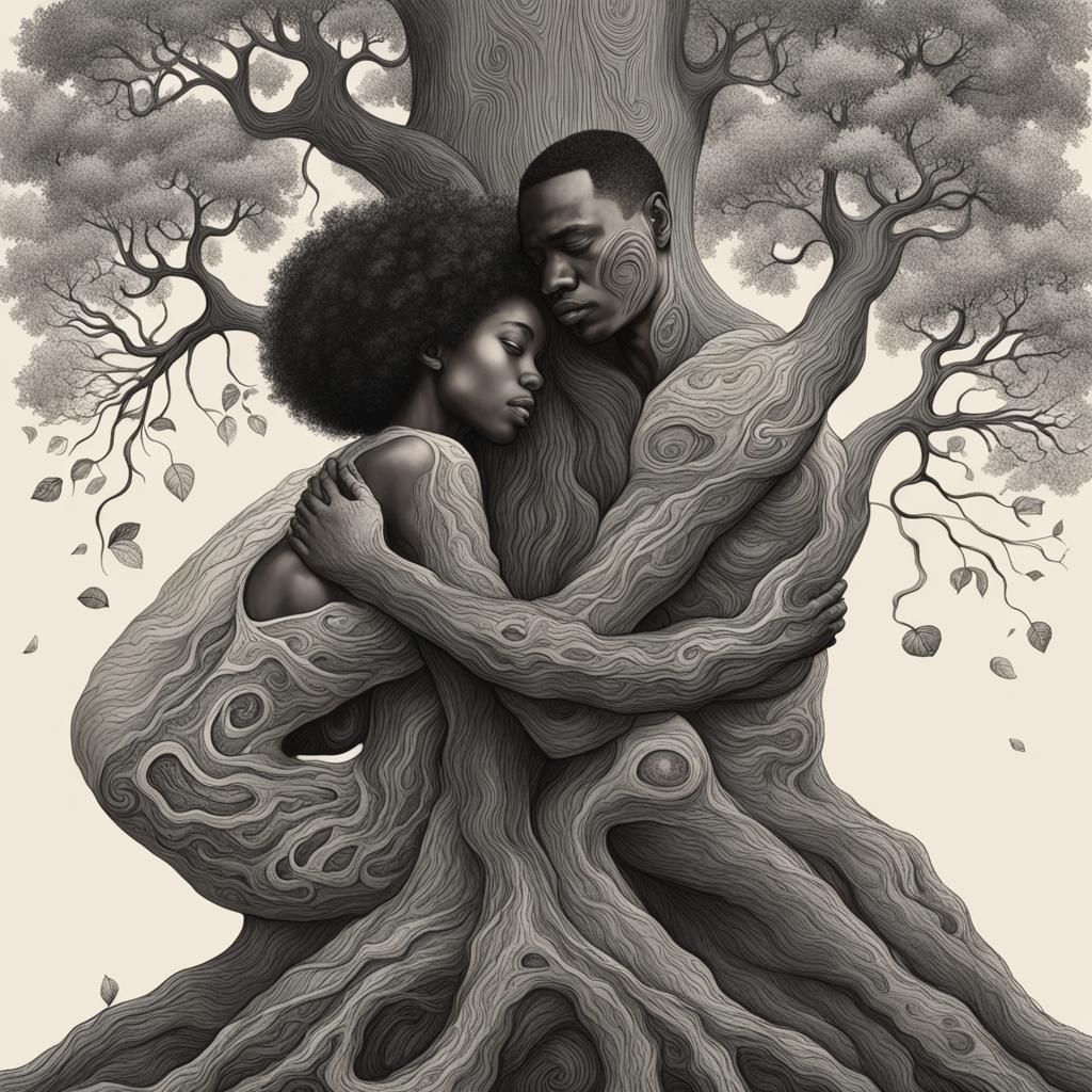 Lovers Become a Tree: Poetic Woodsplash Image