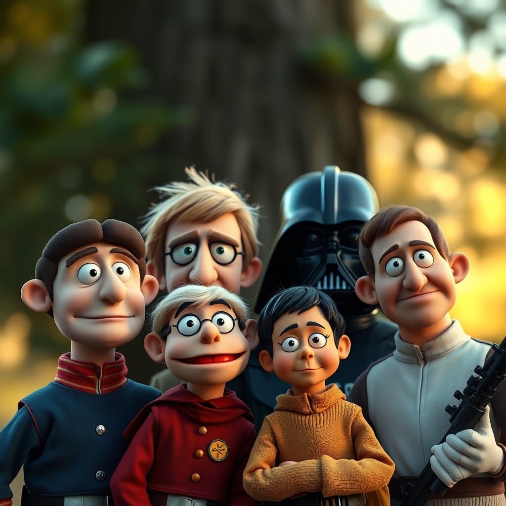 Whimsical Puppet Characters in a Thunderbirds and Star Wars ...