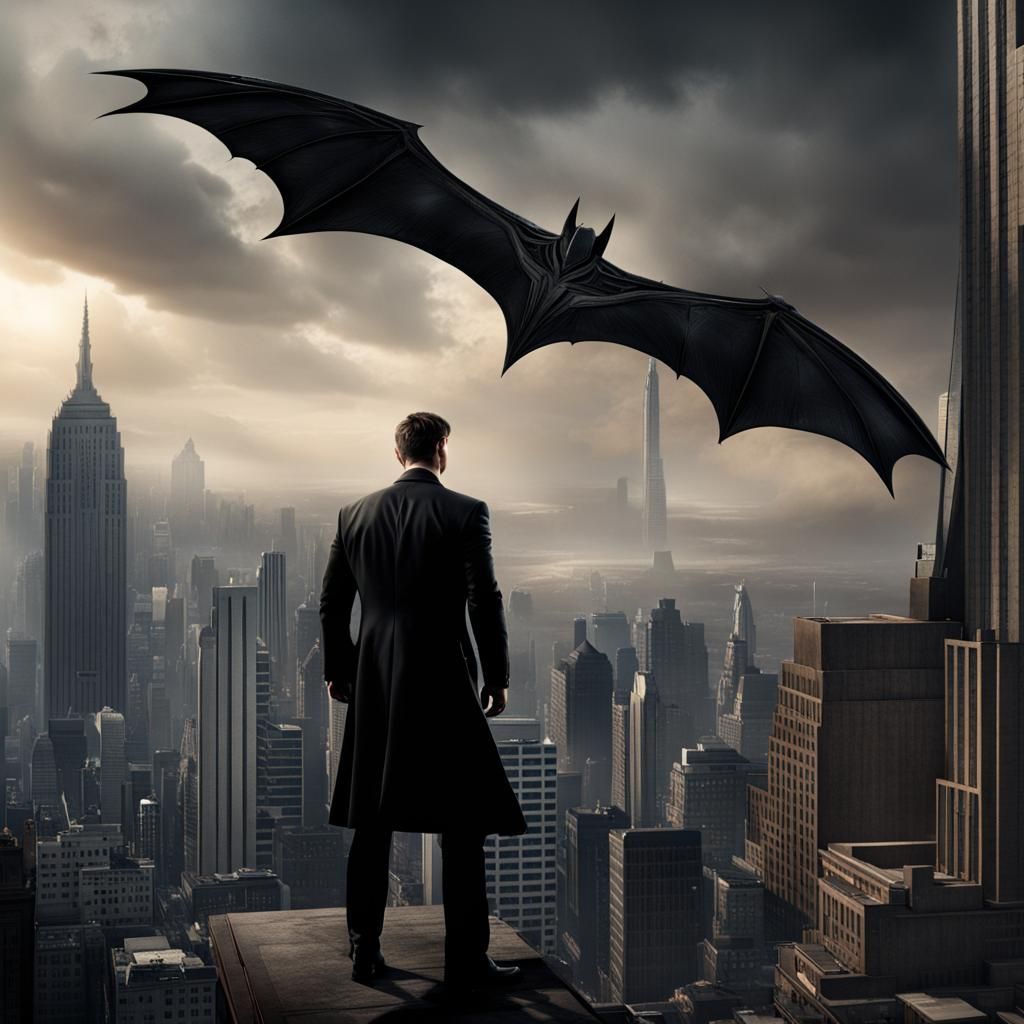 Rugged Bruce Wayne as Digital Matte Painting