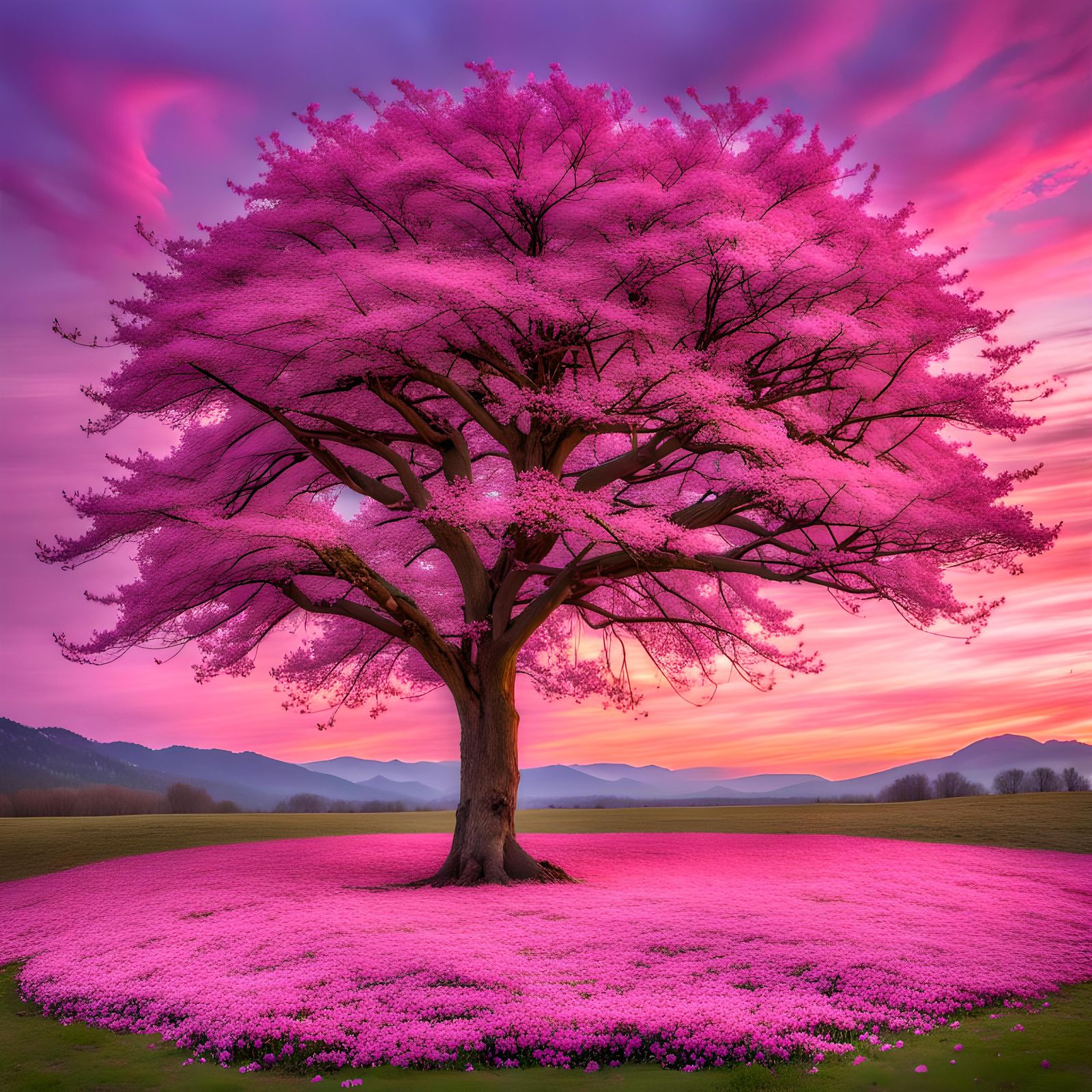 Dogwood Tree in Violet Sunset Bloom