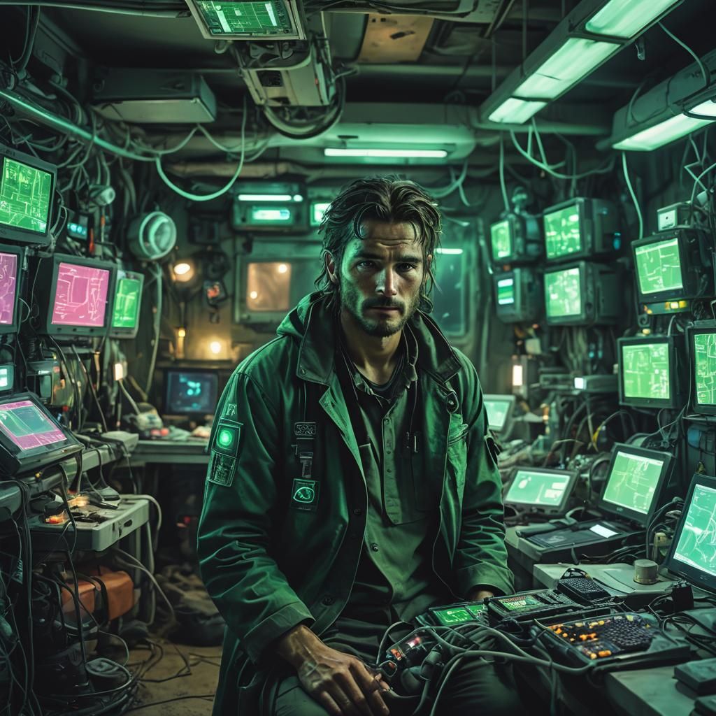 Cyberpunk Field Hospital: Neon Reflections in Gritty Detail