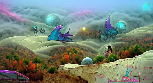 Fairy moonage daydream sci-fi landscape fantasy deviantart p...