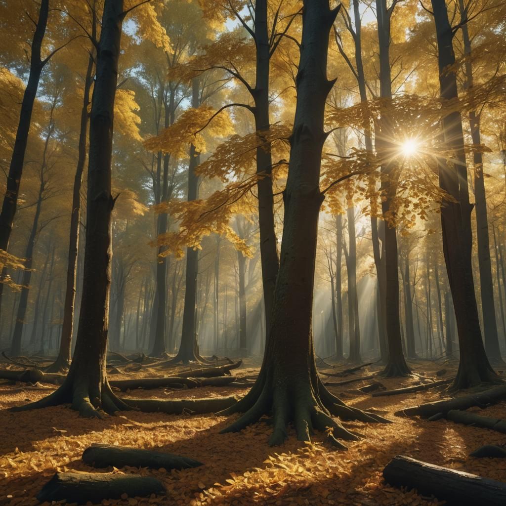 Golden Forest: A Photorealistic Digital Matte Painting