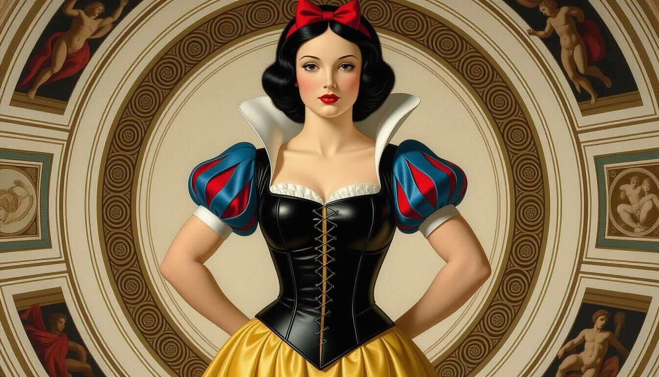Snow White in Black Leather, Renaissance Style