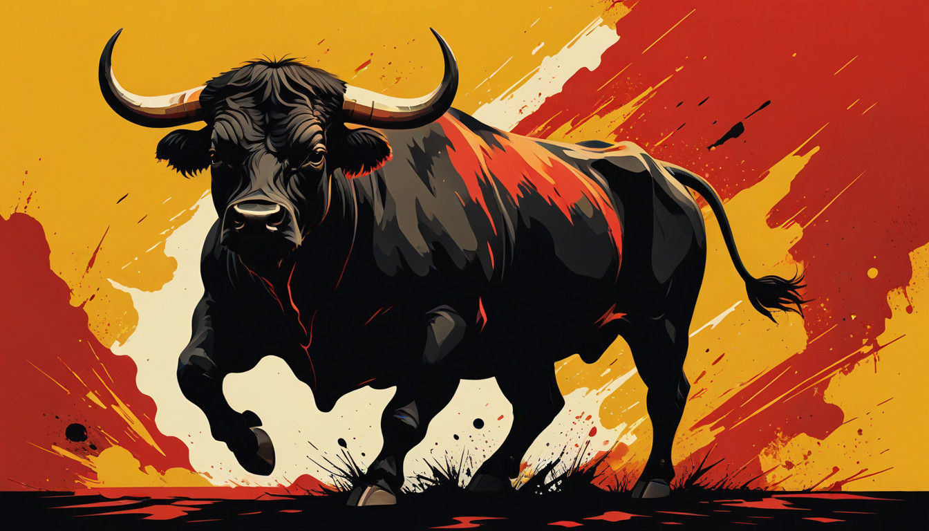 Bold and Moody Vector Illustration of an Angry Bull