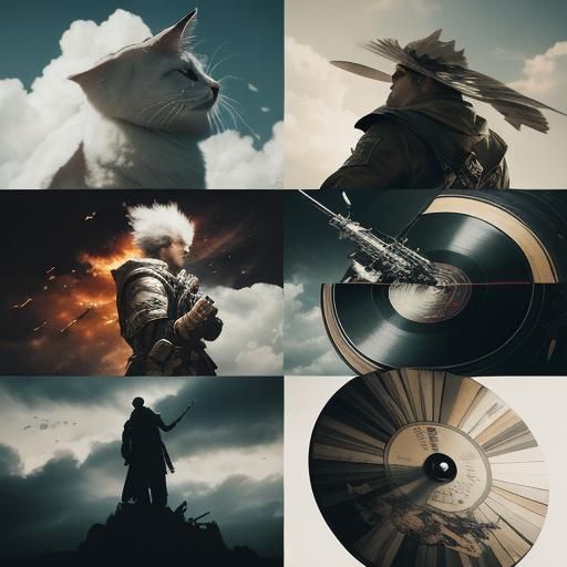 Collage of four different photographs. At the top there is a...