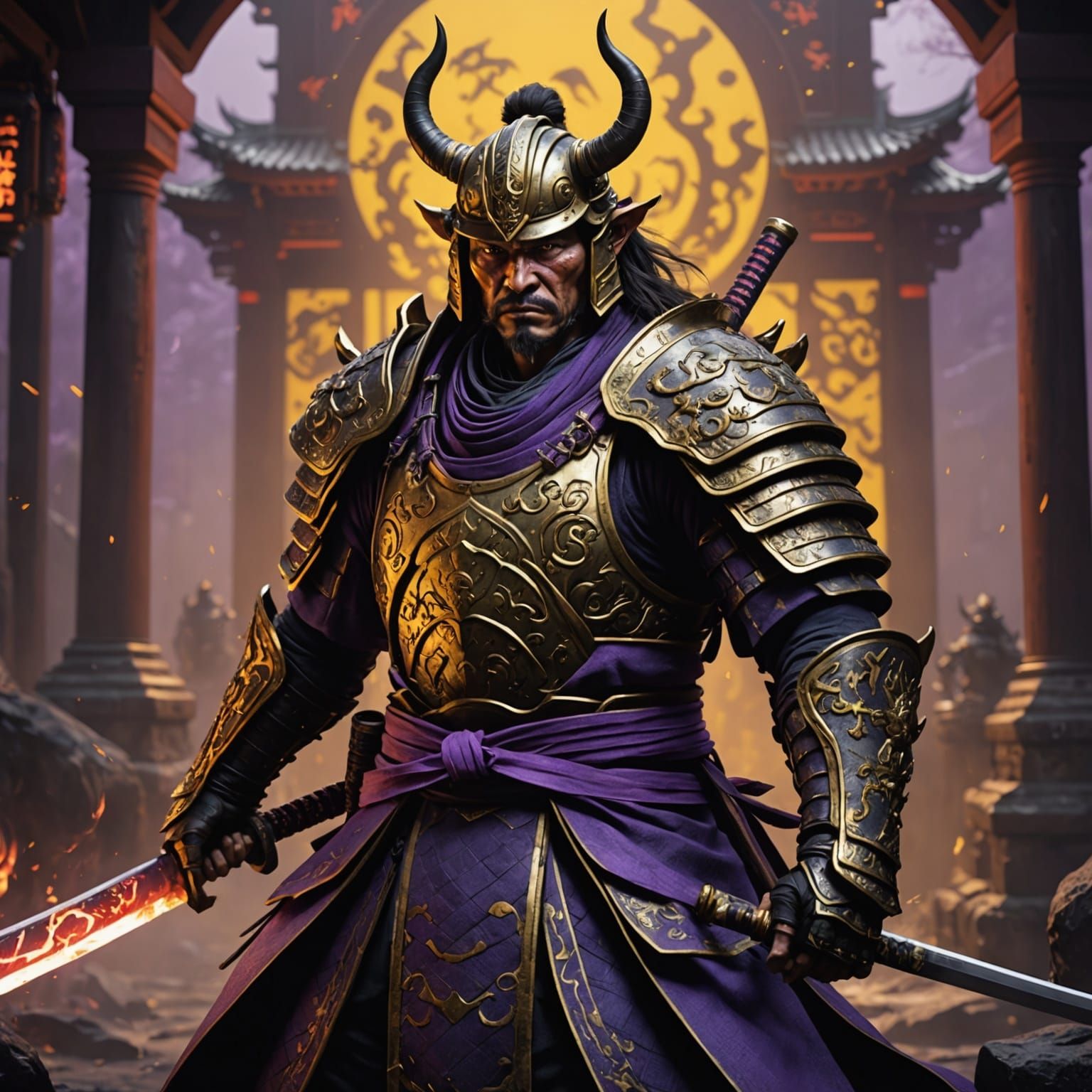 Samurai vs Beast: Hell Underworld Battle in Dark Fantasy