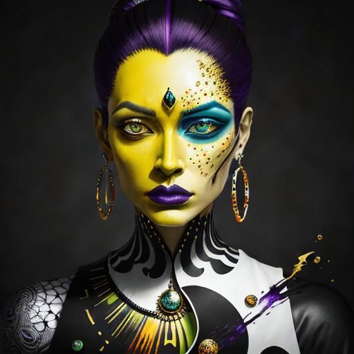 Abstract Expressionist 3D Art in Bold Colors