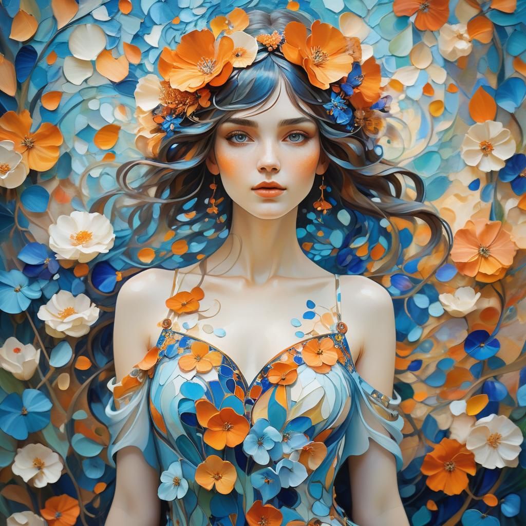 Floral Beauty in an Ornate Abstract Style