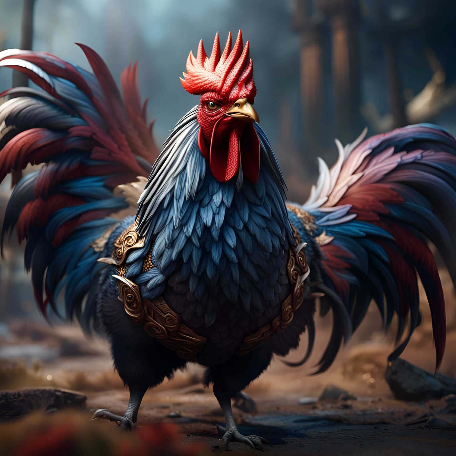 Detailed Rooster Matte Painting in Unreal Engine