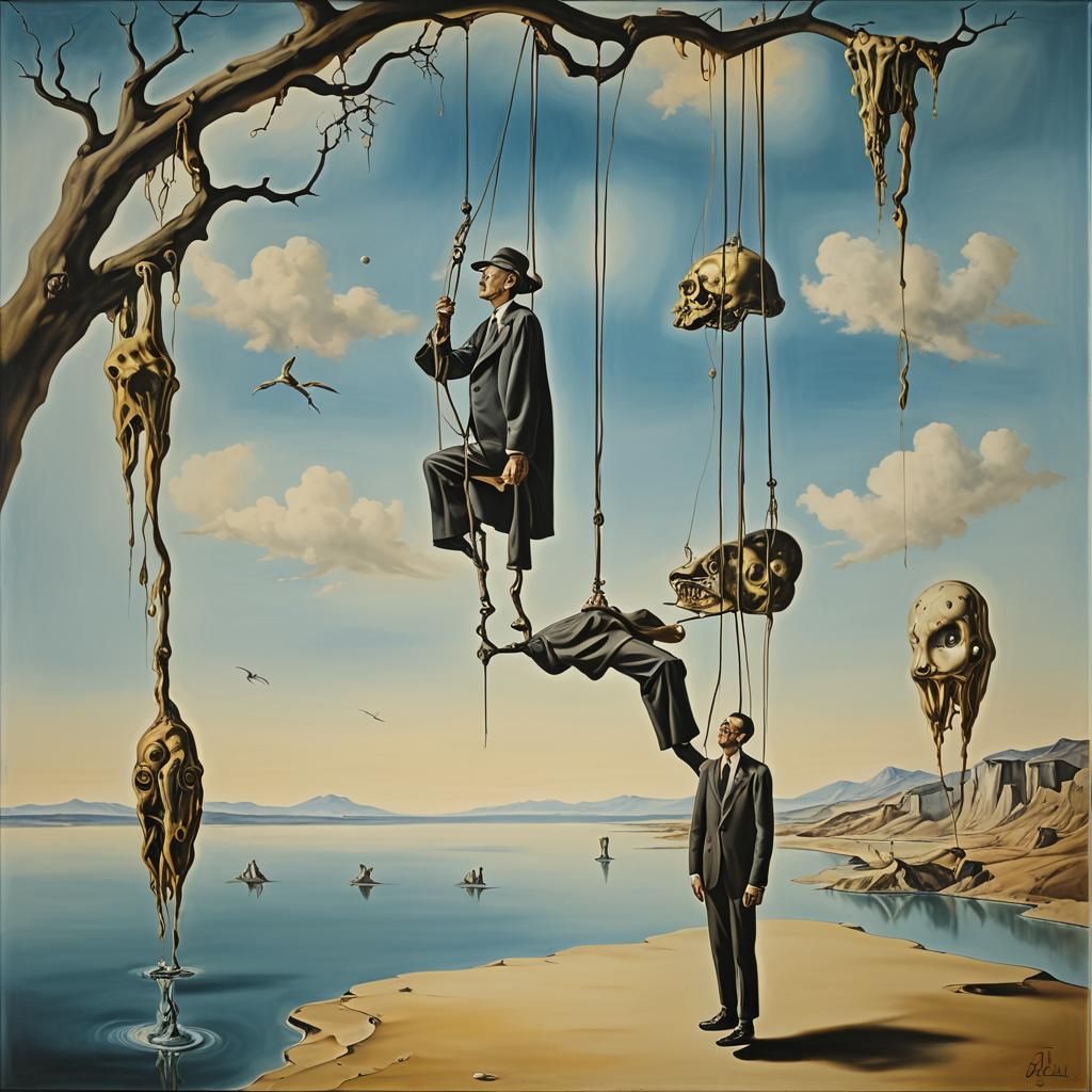 Surreal Melting Forms: A Dali-esque Canvas