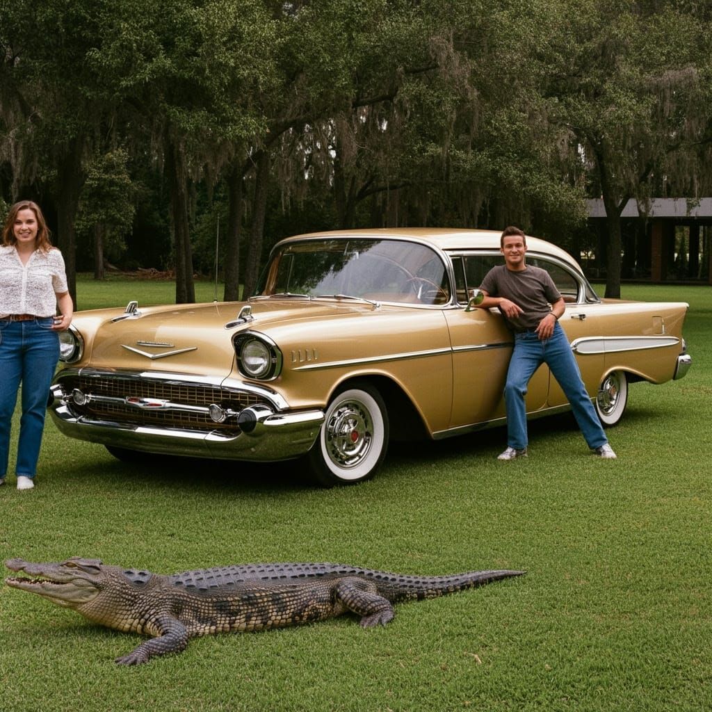 Golden Chevrolet and a Nostalgic Outing in a Sun-Drenched La...