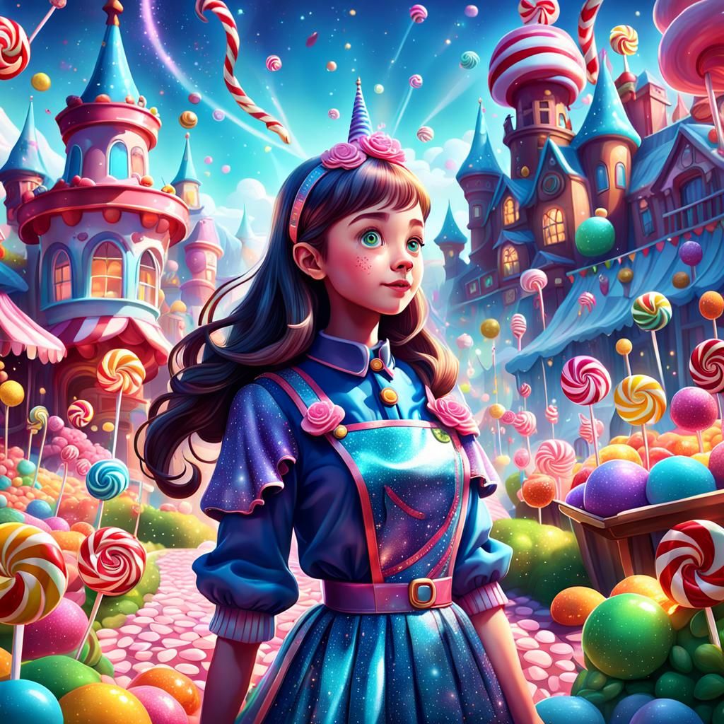Magical Candyland: Hyperrealistic Digital Illustration