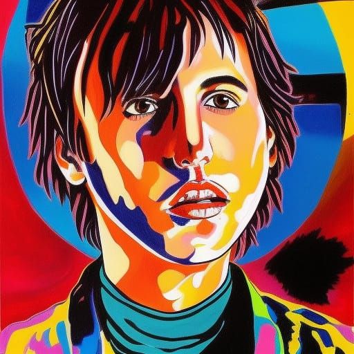 Julian Casablancas Portrait in Comic Pop Art Style