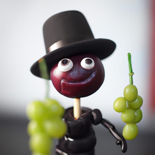 Smiling Grapes Tap Dancing in Claymation Style