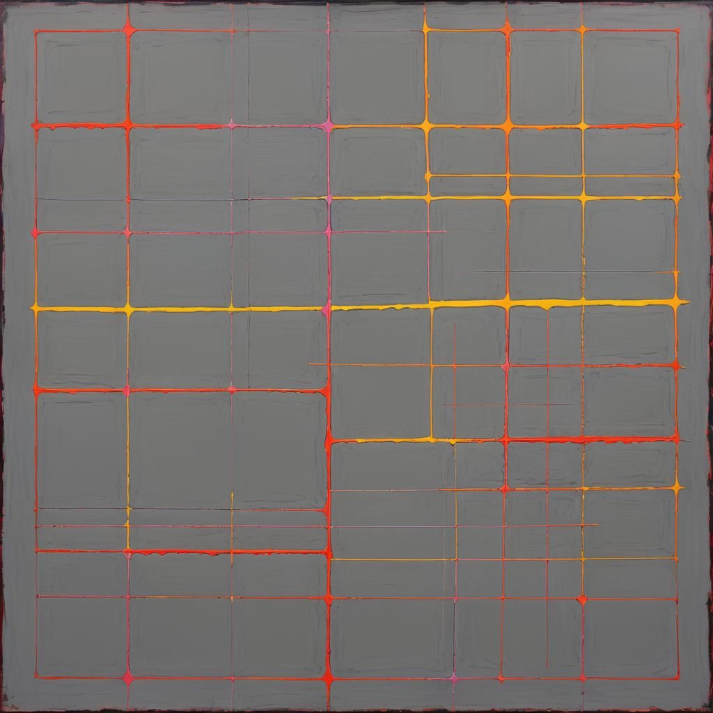 Abstract Painting in Rothko-esque Neon Pop Art Style