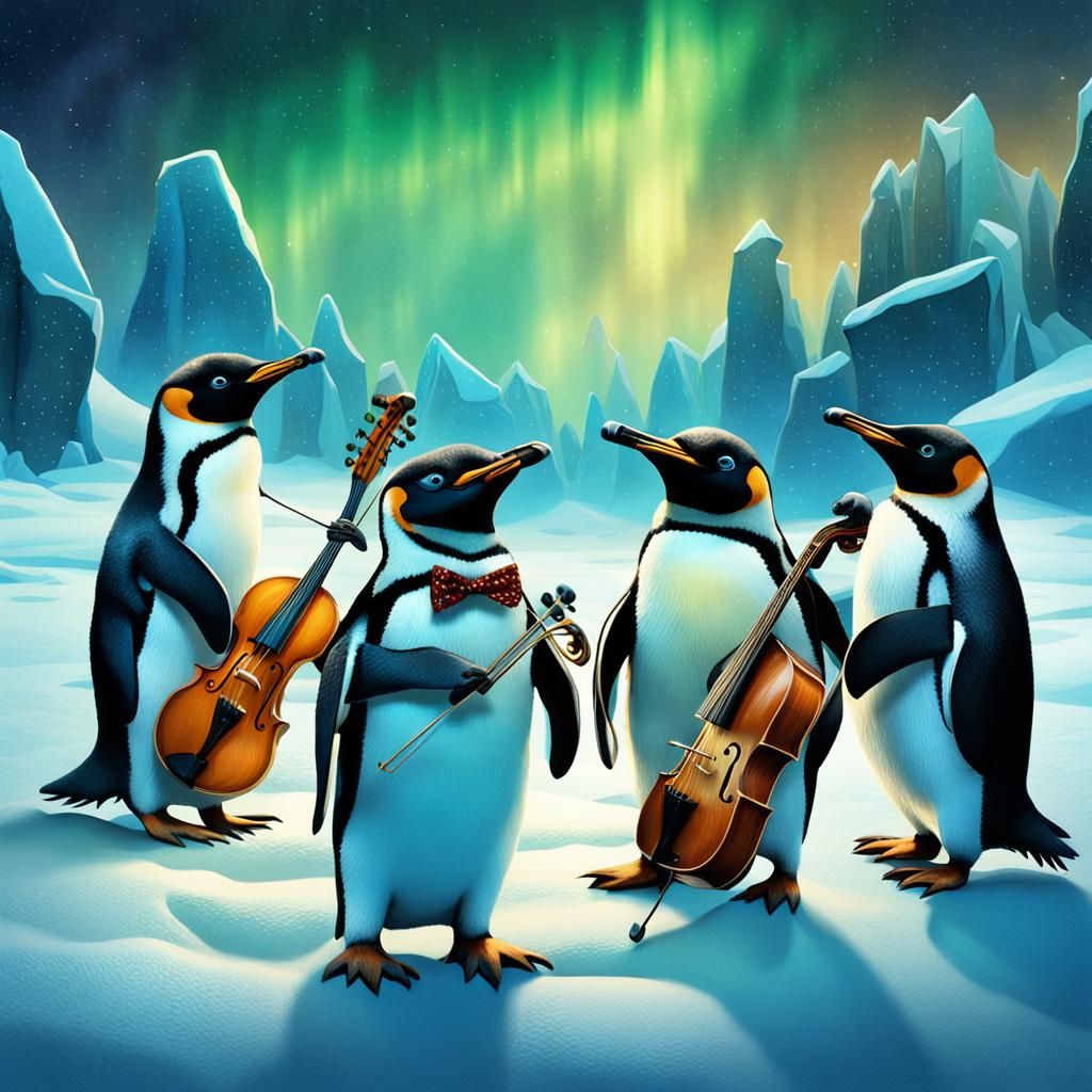 Penguin Jazz Band on Ice Stage