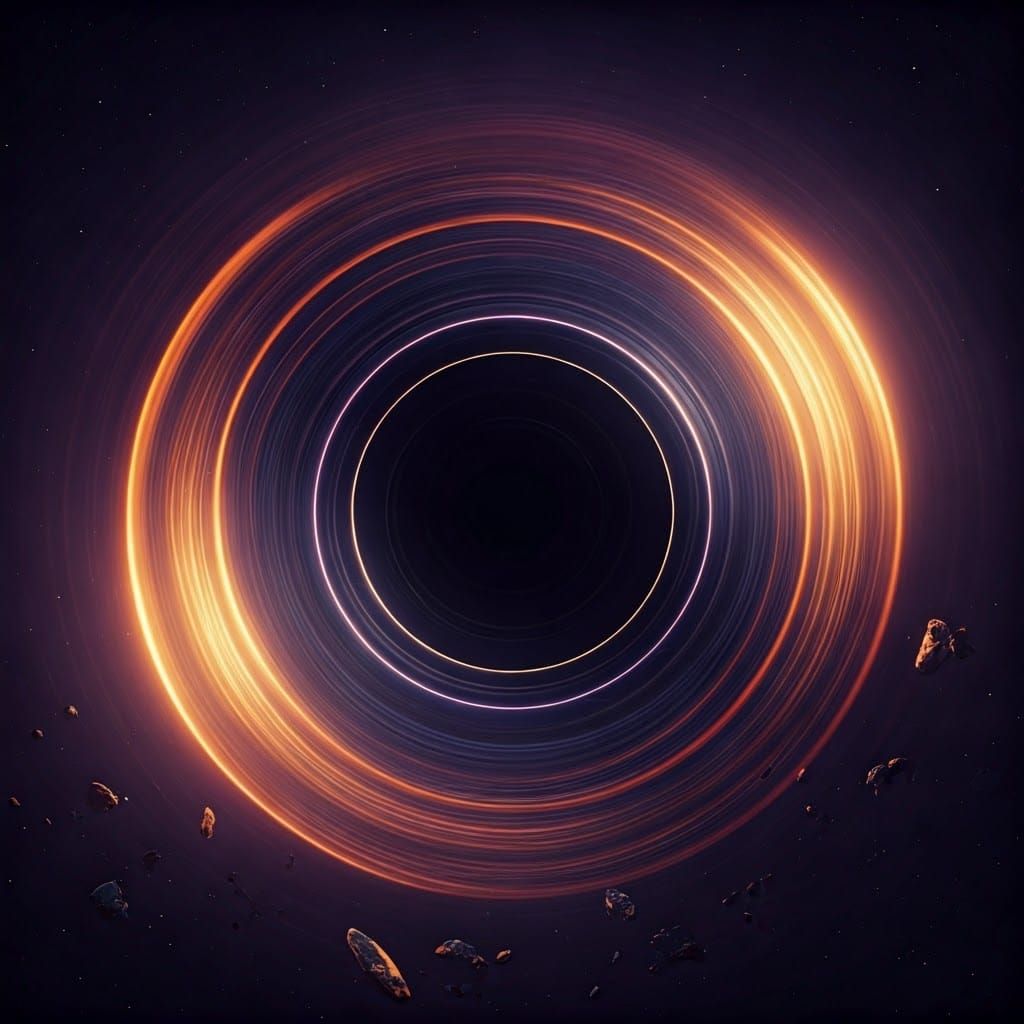 Purple Black Hole with Iridescent Mist