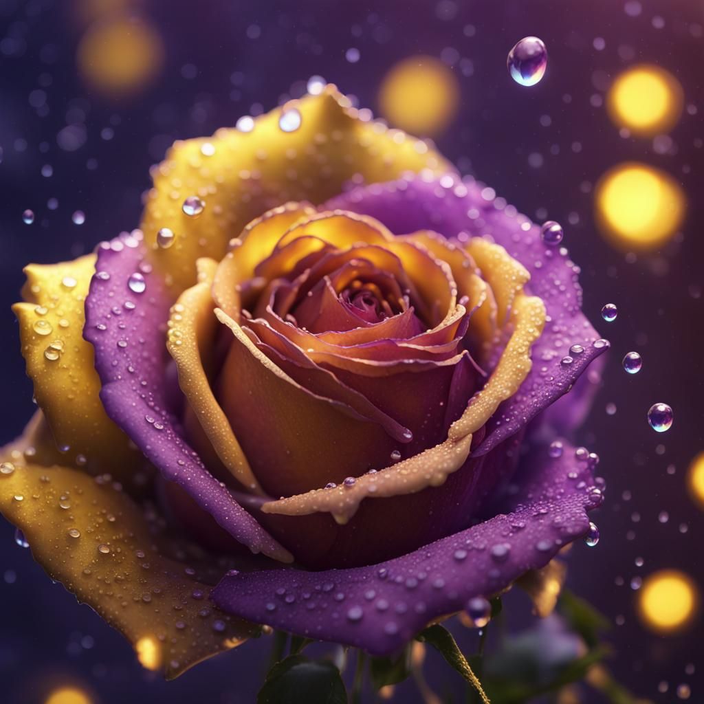 Violet Rose with Aurora Borealis in 8K