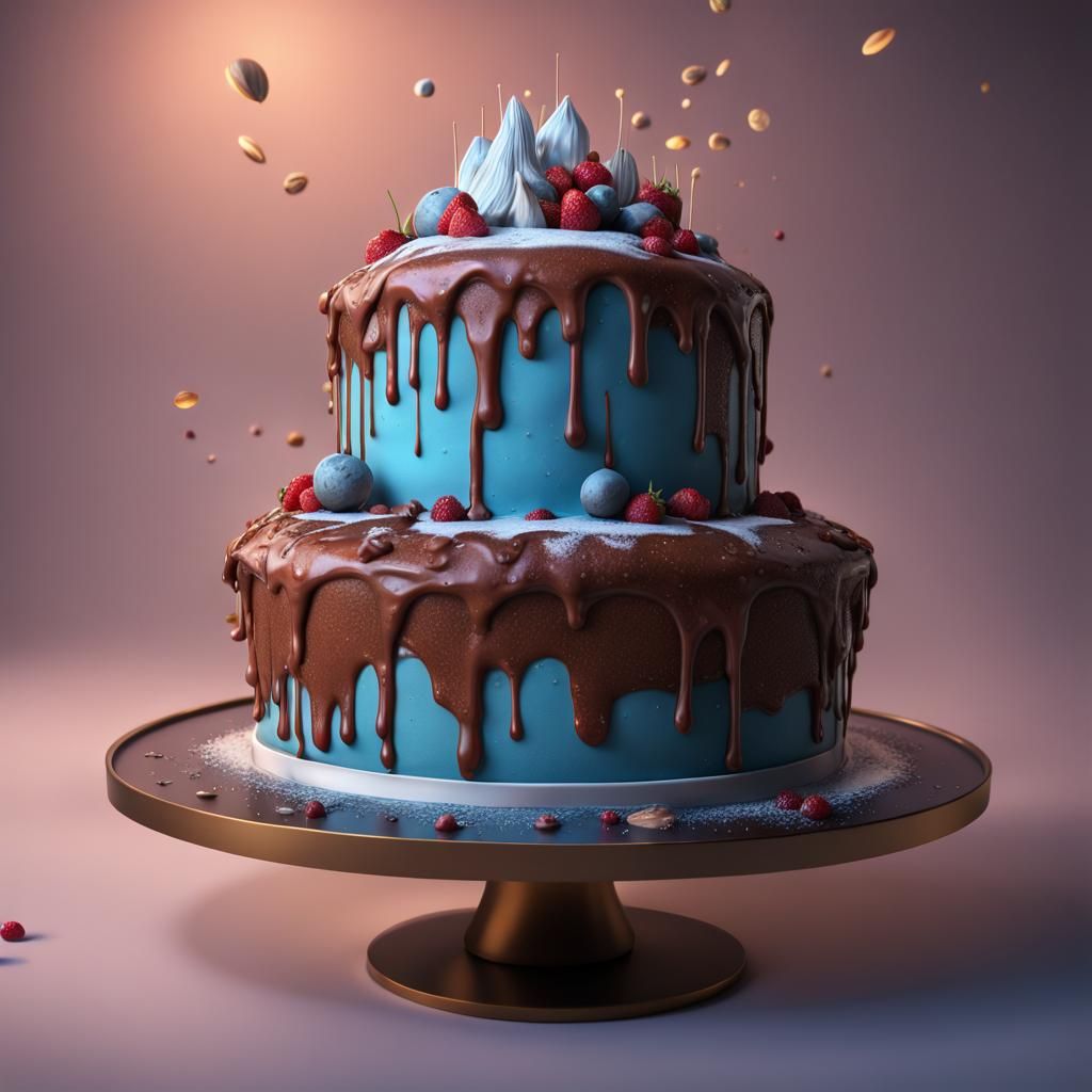 NightCafe Logo Cake: Detailed Fantasy Concept Art