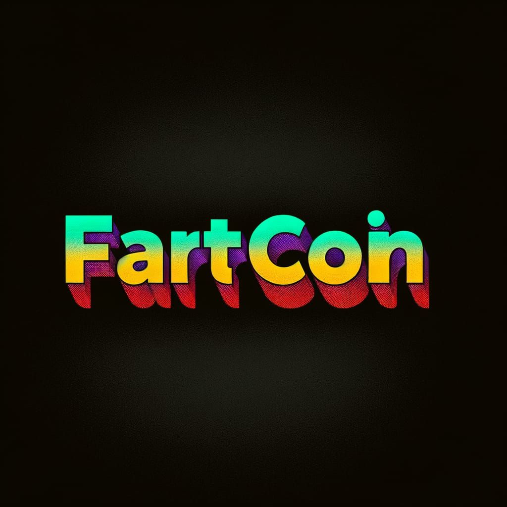 Fartcoin in Bold Letters on Black Background