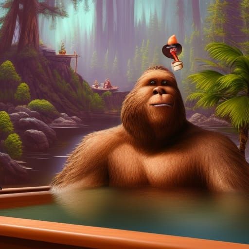 Bigfoot Relaxation: Hot Tubbing with a Margarita