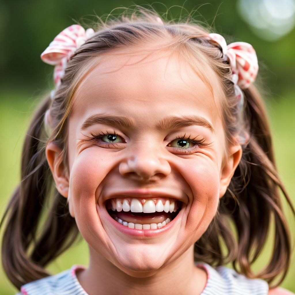 Mischievous Little Girl with a Devilish Wink