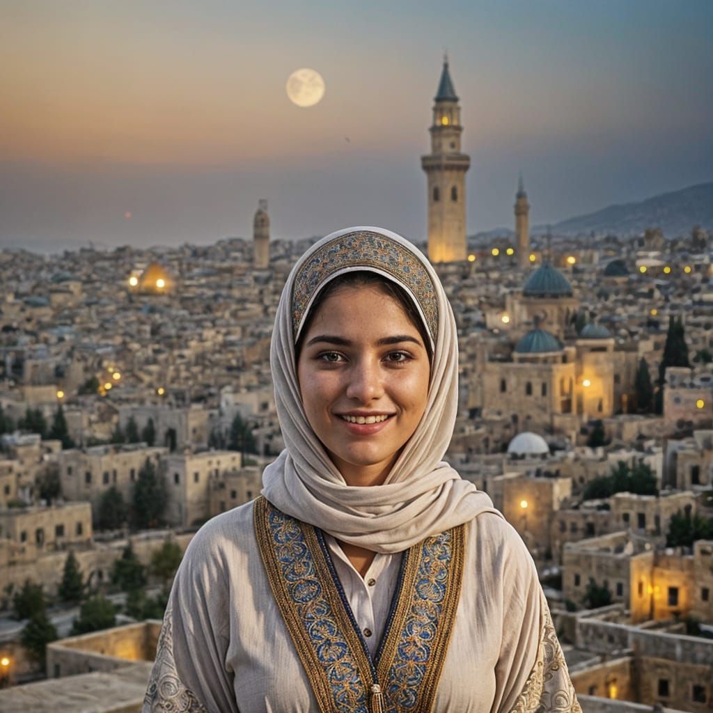 Woman Representing Freedom for Palestine: Hyperrealistic Ima...