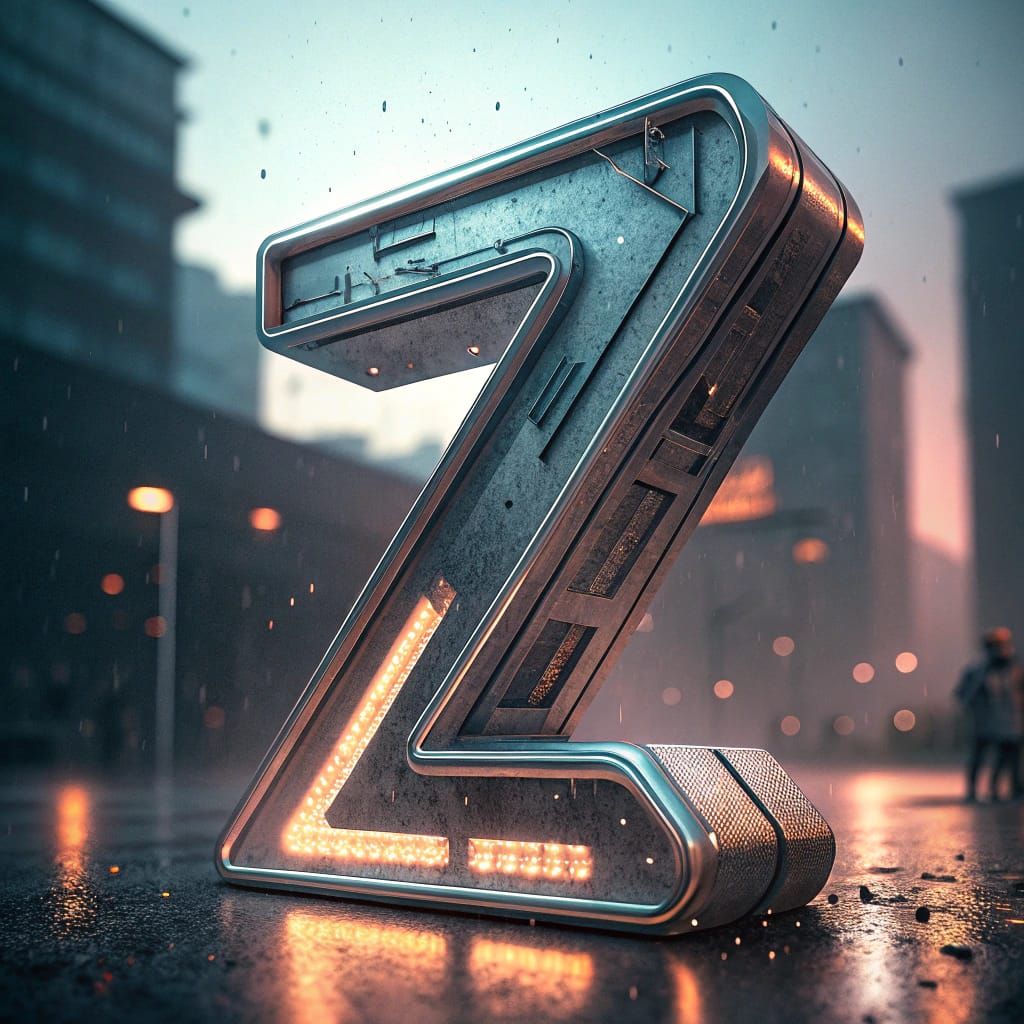 Futuristic Metallic Typography in Neon-Lit Industrial Style